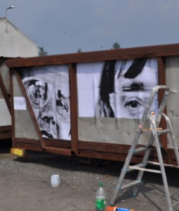 Postering the wagons at Boora